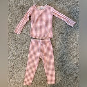 Pink gingham pajama set